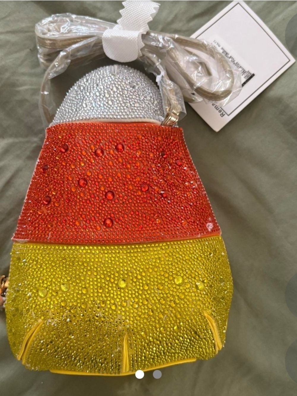 Betsey Johnson crystal candy corn bag